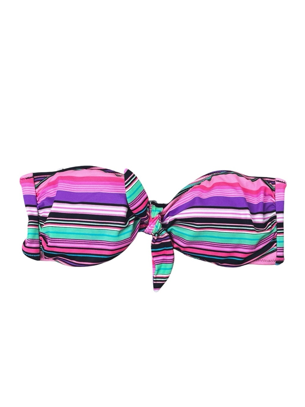 Victoria's Secret Multicolor Pink Purple Striped Bikini Set Top Small Bottom XS - Picture 2 of 10